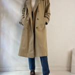 Trench coats beiges en polycoton look vintage pour femme 