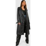 Trench coats Boohoo noirs avec ceinture à manches longues Taille XS pour femme 