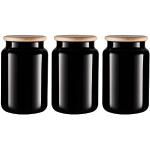 Bocaux noirs en verre hermétiques en lot de 3 900 ml 