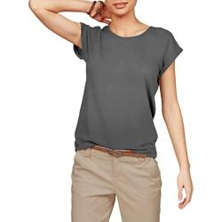 TrendiMax T-shirt uni à col rond à manches courtes