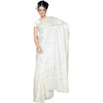Saris indiens blanches imprimé Indien look fashion pour femme 