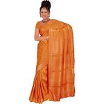 Saris indiens orange imprimé Indien Tailles uniques look fashion pour femme 