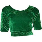 Robes en velours vertes imprimé Indien en velours Taille 3 XL look fashion pour femme 