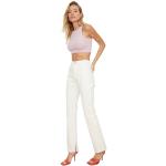 Jeans évasés Trendyol blancs en coton Taille XXS look fashion pour femme 