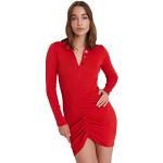 Robes moulantes de soirée Trendyol rouges en polyester Taille M look fashion pour femme 