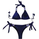 Minetom Femme Boho Vintage Deux Pièces Push Up Bikini Set Ensemble Imprimé  Floral Maillots de Bain Taille Haute Triangle Swimwear A Bleu XS :  : Mode