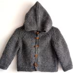 Gilets à capuche marron en laine Taille 3 mois pour garçon de la boutique en ligne Etsy.com 