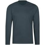 T-shirts Trigema gris en coton à manches longues à manches longues à col rond Taille XL classiques pour homme 