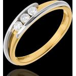 Bagues de fiançailles en diamant de mariage Edenly Nid Précieux blanches en or jaune classiques pour femme 