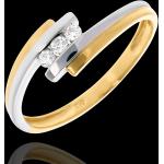 Bagues de fiançailles en diamant de mariage Edenly Nid Précieux blanches en or jaune 18 carats pour femme en promo 