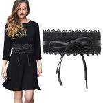 Ceintures de mariée noires en cuir synthétique à motif papillons à noeud Taille L look fashion pour femme 