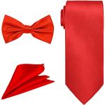 Cravates de mariage rouges en satin à motif papillons Tailles uniques look fashion pour homme 