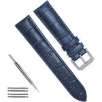 Bracelets de montre bleus à à boucle ardillon look fashion en cuir pour homme 