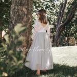 Robes de demoiselle d'honneur blancs cassés en tulle à motif fleurs Taille 4 ans pour fille de la boutique en ligne Etsy.com 
