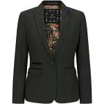 Blazers vintage vert olive à carreaux en tweed Taille XL look fashion pour femme 