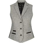 Gilets de costume gris foncé en tweed Taille M look casual pour femme 