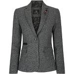 Blazers vintage gris à carreaux en tweed Taille XL look fashion pour femme 