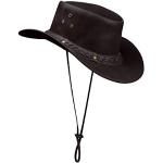 Chapeaux de cowboy marron en cuir Taille XL classiques pour homme 