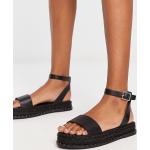 Sandales plates Truffle Collection noires à clous à bouts ouverts Pointure 40 look casual pour femme en promo 