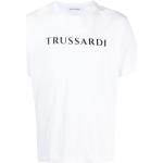 T-shirts à imprimés Trussardi blancs à manches courtes à col rond pour homme en promo 