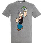 TRVPPY Homme T-Shirt Shirt Modèle Popeye - Gris L