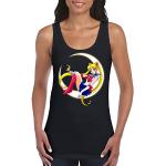 T-shirts à imprimés Trvppy noirs à logo à motif Berlin Sailor Moon Taille L look fashion pour femme 