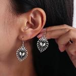 Boucles d'oreilles pendantes en argent fait main look gothique pour femme 