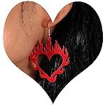 Boucles d'oreilles pendantes rouges look Punk pour femme 