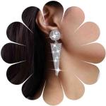 Boucles d'oreilles triangle argentées en cristal à strass fait main style bohème 