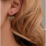 Boucles d'oreilles pendantes dorées en métal fait main look Punk pour femme 