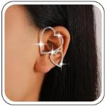 Boucles d'oreilles coeur argentées fait main style bohème pour femme 