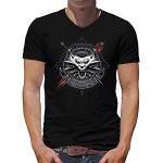 TShirt-People Monster Hunter T-shirt à col en V pour homme Motif loup - Noir - XXXXX-Large
