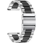 TStrap Bracelet de Montre Métal 22mm - Bracelets de Montres Remplacement à Dégagement Rapide Noir et Argent pour Homme et Femme - Montre Bracelet en Acier Inoxydable pour Smartwatch