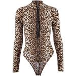 Body ouverts multicolores à effet léopard en lycra Taille S look sexy pour femme 