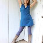 Tuniques aubergine en jersey bio éco-responsable look fashion pour fille de la boutique en ligne Etsy.com 