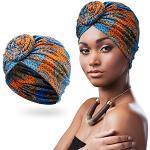 Turbans multicolores imprimé africain en cuir à motif Afrique Tailles uniques style ethnique pour femme 