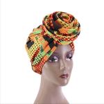 Turbans multicolores imprimé africain en satin à motif Afrique style ethnique 