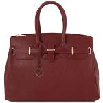 TUSCANY LEATHER TLBag Sac à main pour femme avec finitions couleur or Rouge