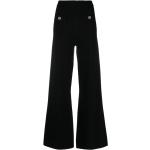 Pantalons taille haute Twinset noirs en viscose pour femme 