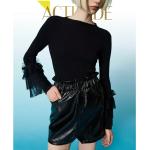 Jupes courtes Twinset noires en vinyle courtes Taille XS look fashion pour femme 