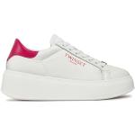 Sneakers Platform in Pelle Bianco Ottico Bright Rose