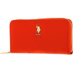 Portefeuilles U.S. Polo Assn. orange zippés classiques pour femme 