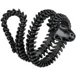 Bagues noires en velours à motif serpents en acier 69 look Rock pour fille 