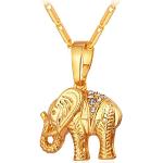 Pendentifs en or en or à strass à motif éléphants 18 carats look fashion pour femme 