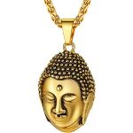 Pendentifs en or dorés en acier à motif Bouddha look fashion pour homme 