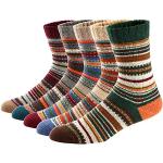 Chaussettes d'automne multicolores en laine en laine respirantes en lot de 5 Pointure 39 classiques 