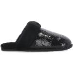 Chaussons UGG Australia noirs en cuir à paillettes à motif moutons en cuir à bouts ronds Pointure 40 pour femme 
