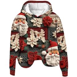 Ugly Pull Noel Rigolo Femme Hiver Sweatshirts Pull Noël Femme Sweat Drole Pull de Noel Femmes,Pull Noel Famille Assortis,Pull Noel Moche,Noël Sweat Polaire Femme Hiver Chaud Hoodie