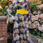 Robes à imprimés jaune moutarde à fleurs à motif fleurs maxi Taille L look hippie pour femme 