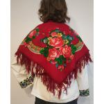 Foulards ethniques pour la fête des mères rouges en laine Pays style ethnique 